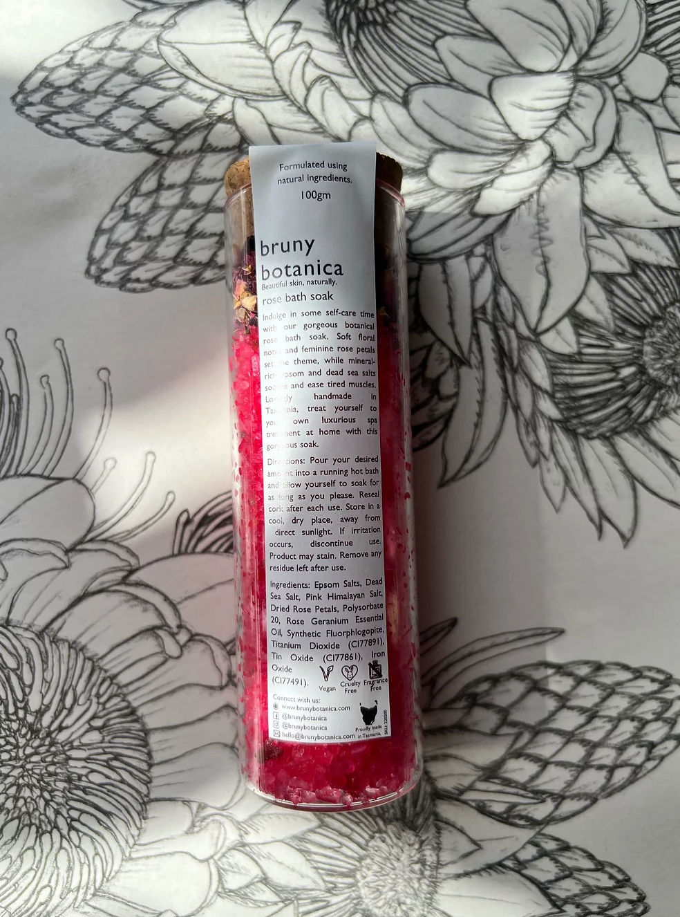 Bruny Botanica - Botanical Bath Soak - Rose