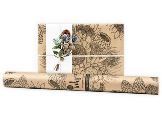Inky Co. Wrapping Paper - Flower Tribe Kraft